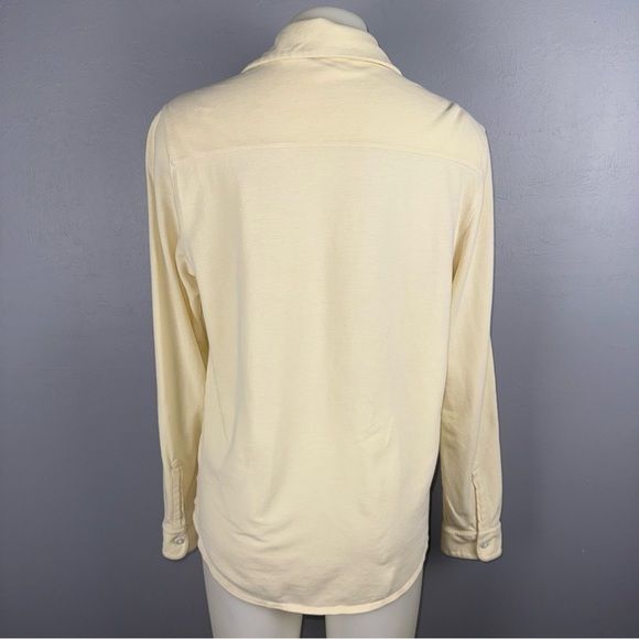 Vince. Shirt Button Up Women’s M Soft Yellow 100%. Cotton Long Sleeve - Picture 5 of 7